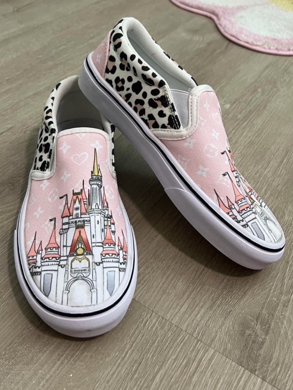 Pink Disney Castle Slip-On Shoes